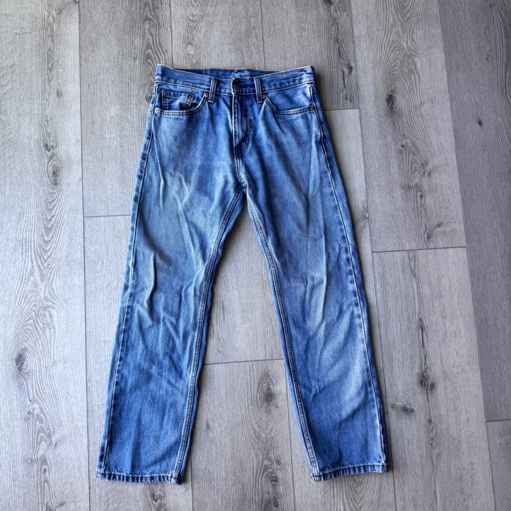 Levis 505 Regular Fit Straight Leg Jeans Medium Wash Blue Denim W30 L30